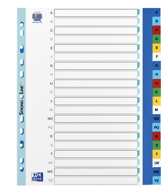 TABBLADEN OXFORD A4+ 11R PP A-Z 20DLG KLEUR