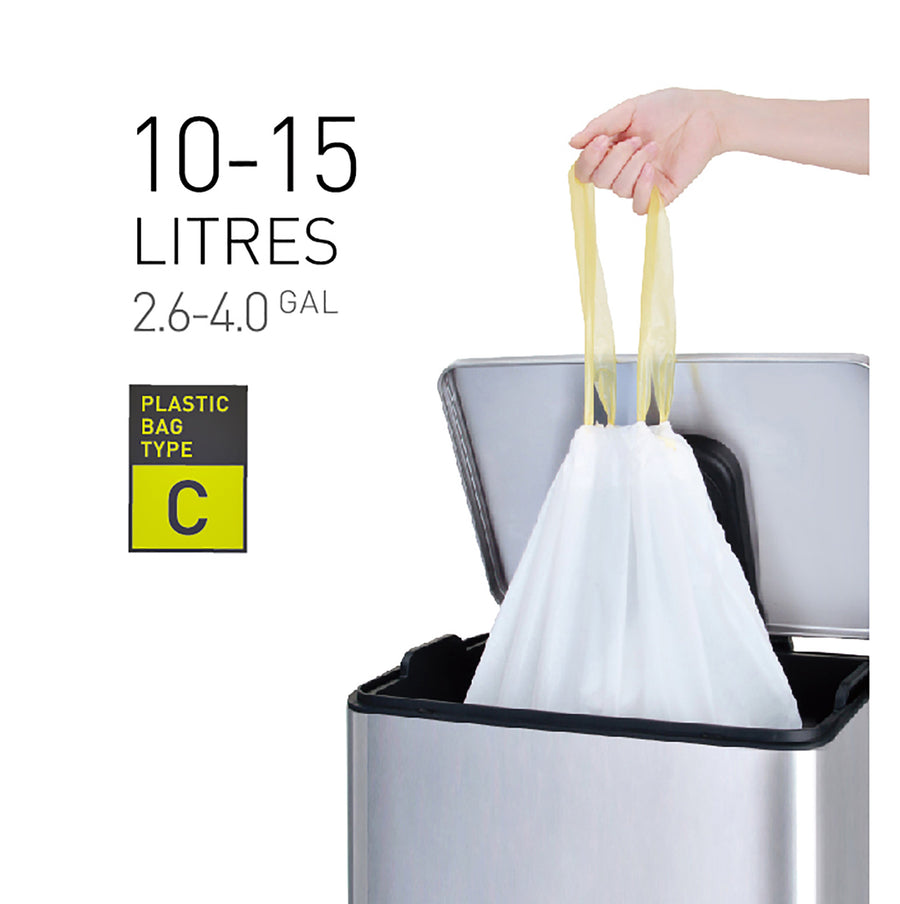 Afvalzak EKO MDPE type C trekb 45x50cm 10-15L wit