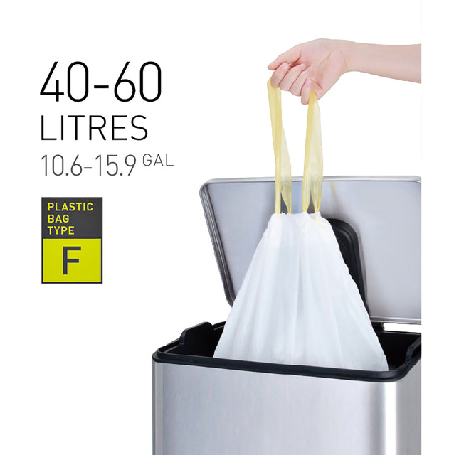 Afvalzak EKO MDPE type F trekb 64x75cm 40-60L wit