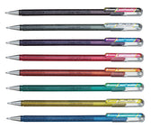 Gelschrijver Pentel K110 Dual M metallic 8st ass - afbeelding 3