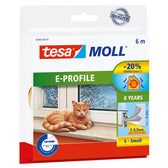 Tochtstrip tesamoll E-profiel zelfkl 6mx9mm wit
