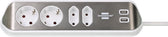 Stekkerdoos Brennenstuhl Estilo 4vdig USB 2m wit