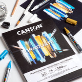 Mixed mediapapier Canson Graduate 240gr A4 zwart - afbeelding 5
