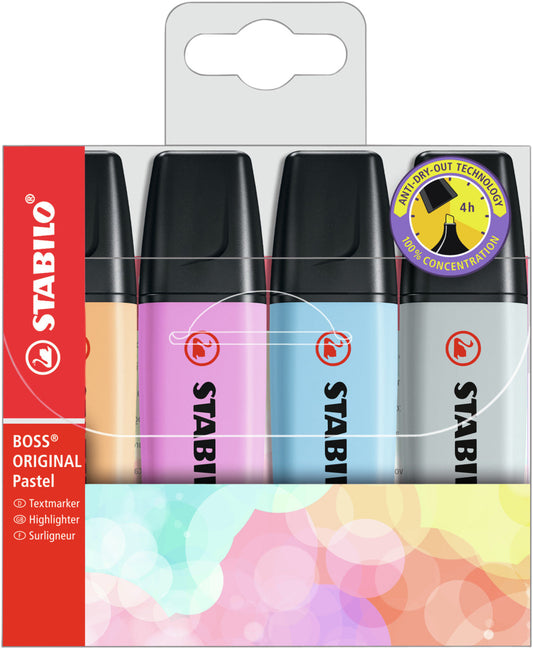 Markeerstift STABILO BOSS 70/4 pastel incl gs ass