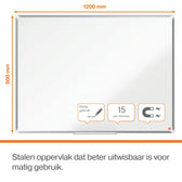 Whiteboard Nobo Premium Plus 90x120cm staal - afbeelding 4