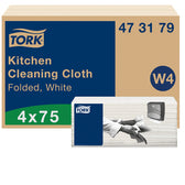 Reinigingsdoek Tork W4 gevouwen 1laags wit