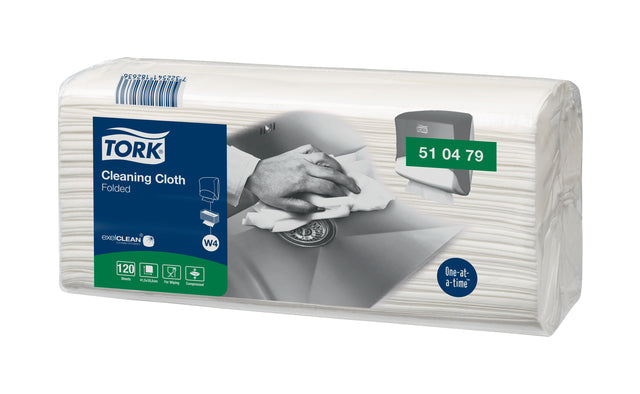 Reinigingsdoek Tork W4 Premium gevouwen 1laags wit