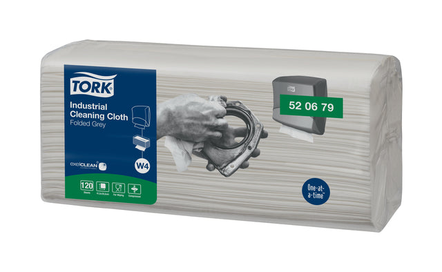Reinigingsdoek Tork W4 Industrial gevouwen grijs