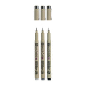 Fineliner Sakura Pigma Micron 05 set zw gr 3 maten - afbeelding 3