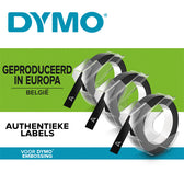 Relieftape Dymo embossing plastic 9mm wit - afbeelding 5