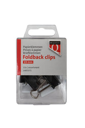 Foldback clips Quantore 19mm assorti 12 stuks