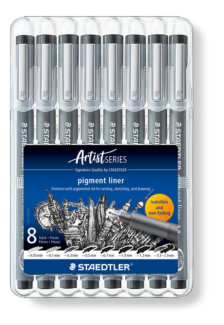 Fineliner Staedtler pigment 308 8 st ass