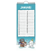 Verjaardagskalender Lannoo Ritstier 130x325 blauw - afbeelding 4