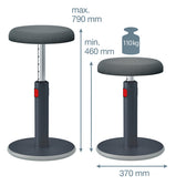 Actieve zit-sta kruk Leitz Ergo Cosy grijs - afbeelding 5