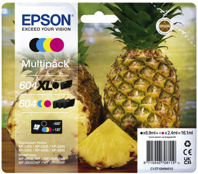 Inktcartridge Epson 604XL/604 T10H94 zw + 3 kl