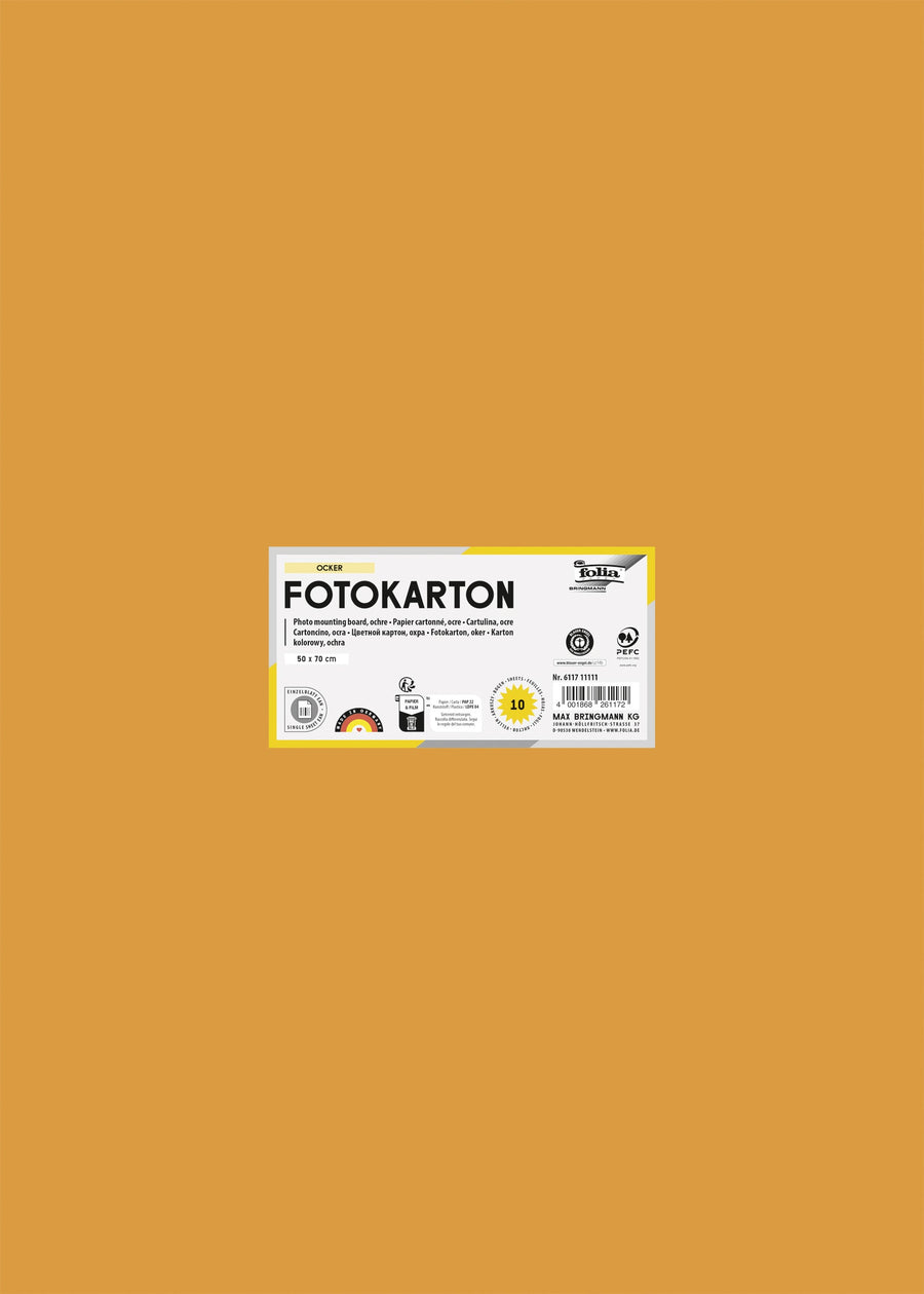 Fotokarton Folia 2z 50x70cm 300gr nr17 oker