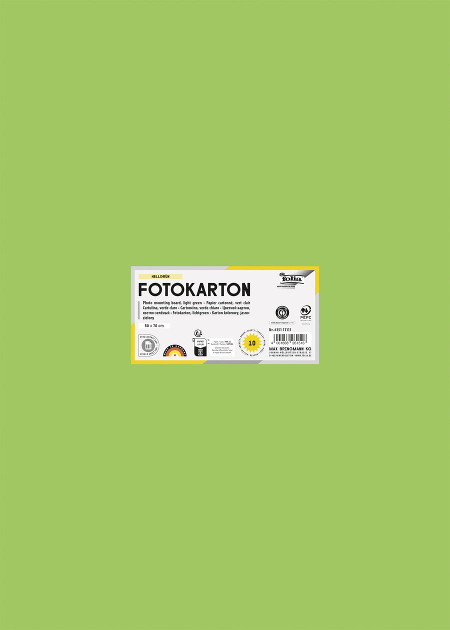 Fotokarton Folia 2z 50x70cm 300gr nr51 lichtgroen