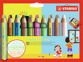 Kleurpotlood STABILO 882 woody 3 in 1 10st assorti