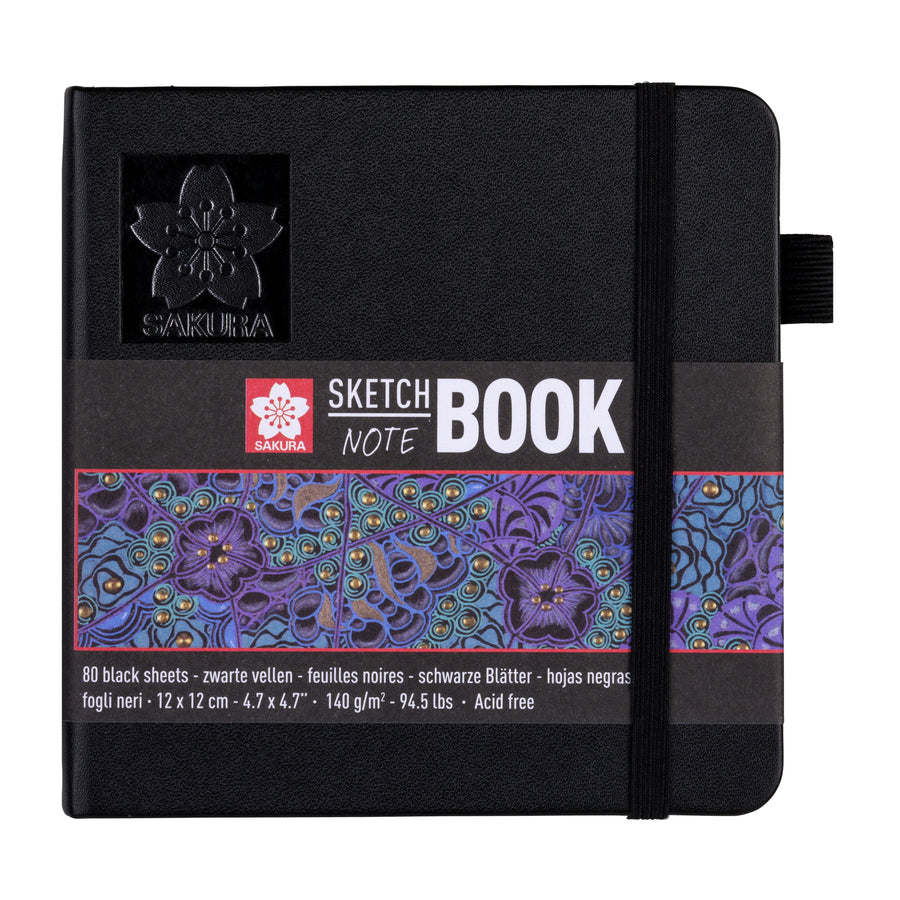 Schetsboek Sakura 80 zwarte vellen 120x120mm zwart
