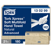Handdoek Tork H2 Advanced 2laags 213x240mm naturel