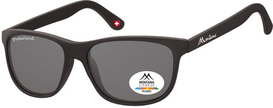 Zonnebril Montana met smoke polar glas mat zwart