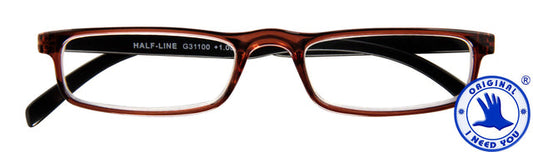 Leesbril I Need You +2.50dpt Half-line bruin
