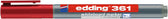 Whiteboardmarker edding 361 rond 1mm rood - afbeelding 2