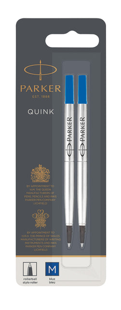 Rollerpenvulling Parker Quink M blister 2st blauw
