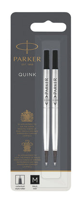 Rollerpenvulling Parker Quink M blister 2st zwart