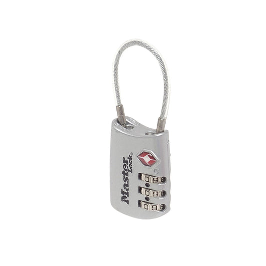 Hangslot Masterlock 3-cijfer TSA kabel ass 30mm