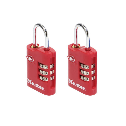 Hangslot Masterlock 3-cijfer TSA set assorti 30mm