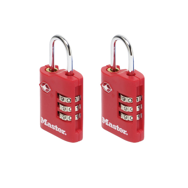 Hangslot Masterlock 3-cijfer TSA set assorti 30mm
