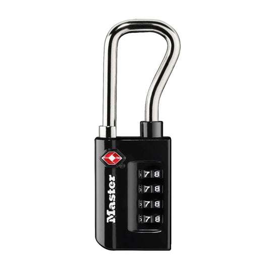 Hangslot Masterlock 4-cijfer TSA lang zwart 35mm