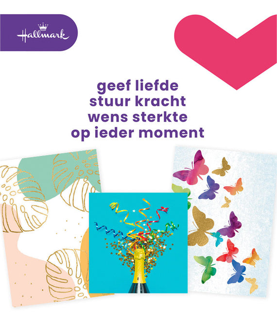 Wenskaart Hallmark navulset blanco 8 stuks