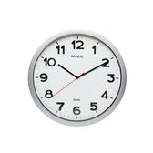 Wandklok MAUL Step Quartz Ø40x5cm kunstst zil/wit