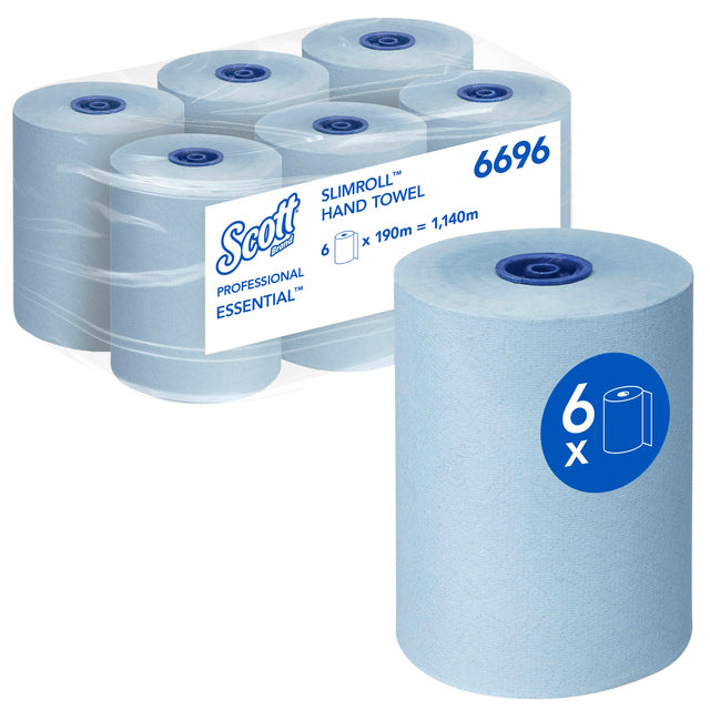 Handdoekrol Scott Slimroll 1laags 190m blauw