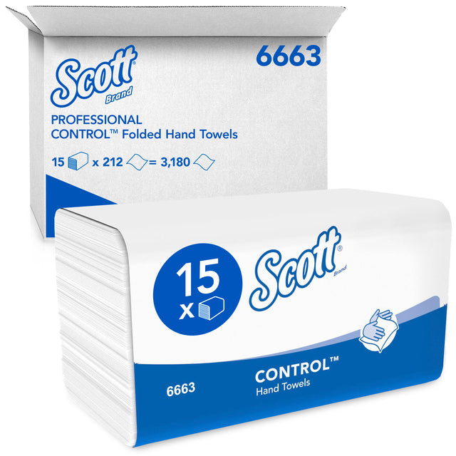 Handdoek Scott Control 1laags 215x315mm wit