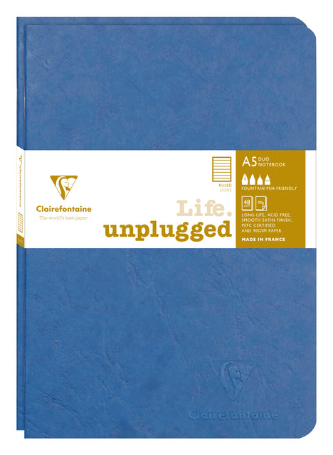 Schrift Clairefontaine A5 lijn 96pag 90gr bl 2st