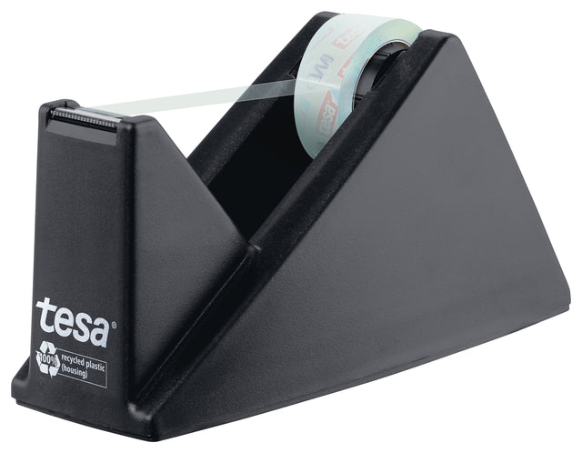 Plakbandhouder Tesa 59045 zwart met 1 rol 19mmx10m