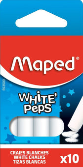 Schoolbordkrijt Maped White'Peps set 10st wit