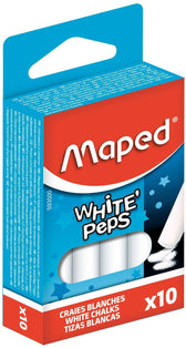 Schoolbordkrijt Maped White'Peps set 10st wit - afbeelding 2