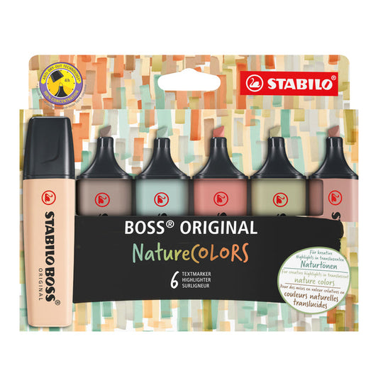 Markeerstift STABILO Boss 70/6 etui à 6st nature