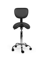 Zadelkruk Office rugleuning medium harde wielen zw - afbeelding 4