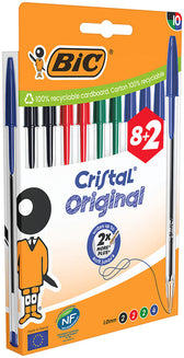 Balpen Bic Cristal M 10st assorti - afbeelding 7