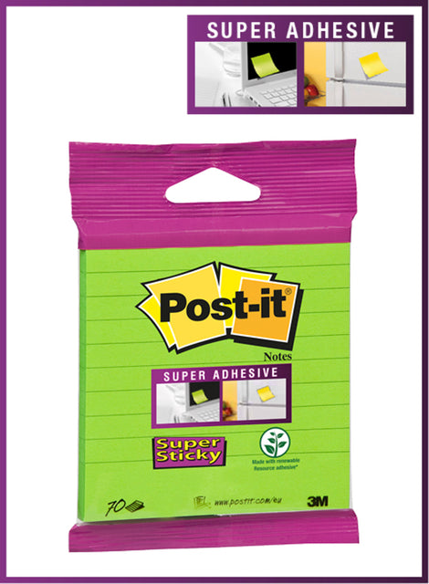 Memoblok 3M Post-it 101x101 SS groen met lijn