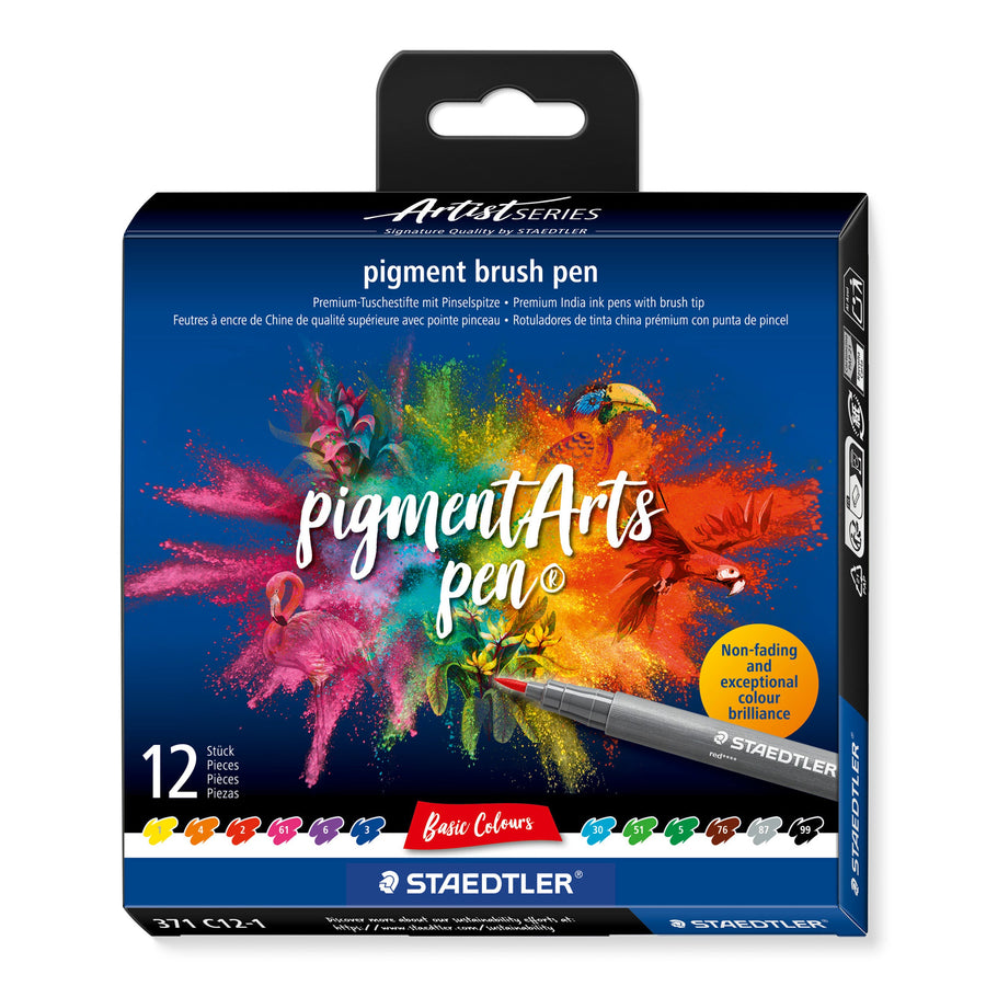 Brushpen Staedtler PigmentArts etui 12 st