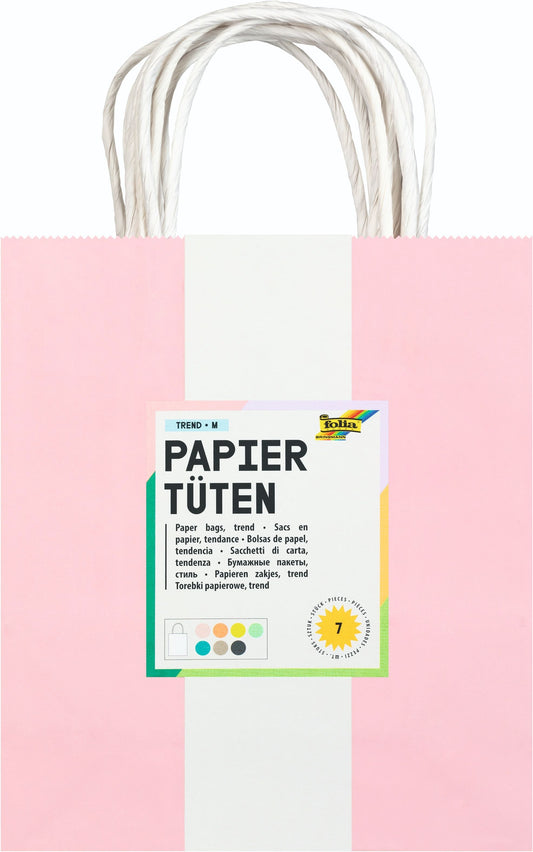 Tas handvat Folia kraftpapier 110gr 18x21x8cm 7kl