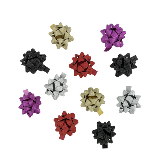 Rozetten assorti glitter diameter 50mm
