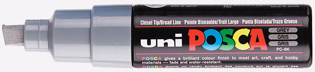 Paintmarker Uni POSCA PC8K B schuin grijs