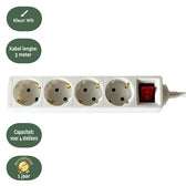 Stekkerdoos BRASQ  4 voudig 3 meter wit - afbeelding 4